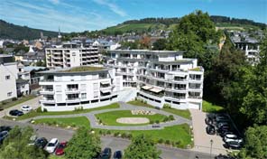 Luftbild schlüsselfertige Wohnanlage von Zenz Massivhaus in Trarben-Trarbach 